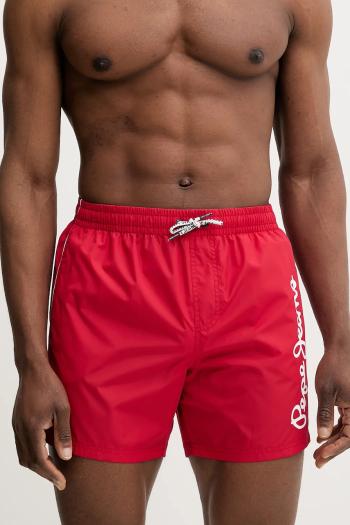 Plavkové šortky Pepe Jeans LOGO SWIMSHORT červená farba, PMB10419