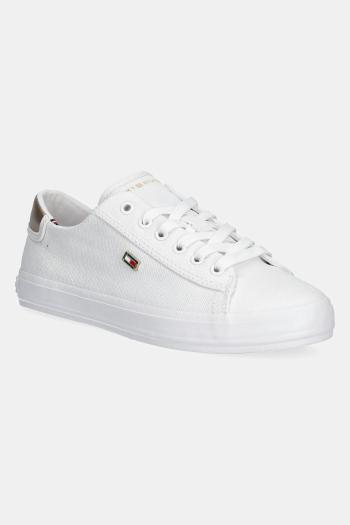 Tenisky Tommy Hilfiger VULC CANVAS LACE UP SNEAKER biela farba, FW0FW08647