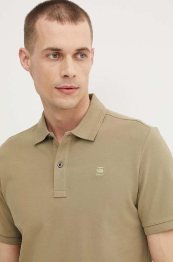 Polo tričko G-Star Raw pánsky, zelená farba, jednofarebný