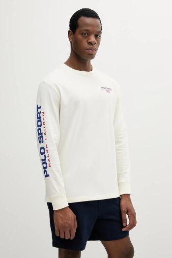 Bavlnené tričko s dlhým rukávom Polo Ralph Lauren čierna farba, s nášivkou