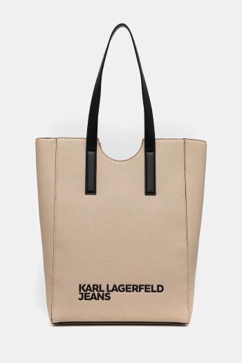 Kabelka Karl Lagerfeld Jeans béžová farba, A2W30144
