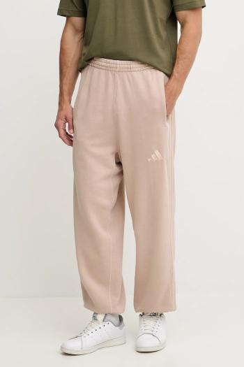 Bavlnené tepláky adidas All SZN béžová farba, s nášivkou, JN0619