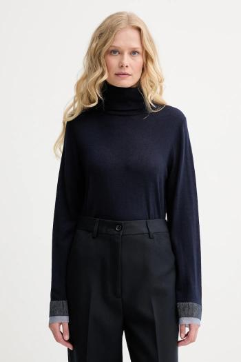 Vlnený sveter PS Paul Smith tmavomodrá farba, ľahké, s rolákom, W2R-420NJ-N31241