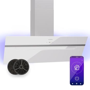 Klarstein BigBite 90 Smart, digestor, 90 cm, 305 m³/h, LED displej, sklenená predná časť, ovládanie aplikáciou