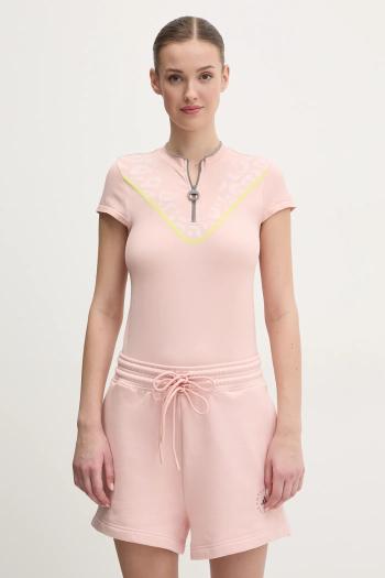 Tréningové tričko adidas by Stella McCartney TrueNature ružová farba, s polorolákom, JI5227