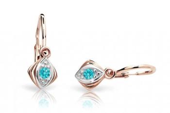 Cutie Jewellery Detské náušnice z ružového zlata C1897-10-X-4 svetlo zelená