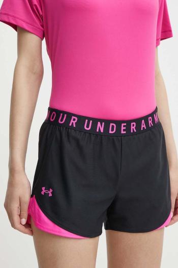 Tréningové šortky Under Armour Play Up 3.0 čierna farba, s potlačou, stredne vysoký pás