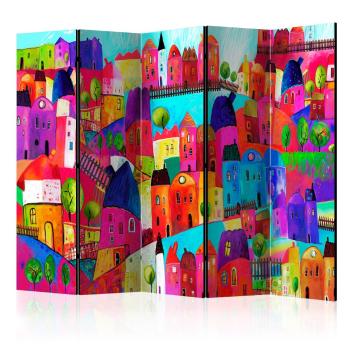 Paraván Rainbow-hued town Dekorhome 225x172 cm (5-dielny)