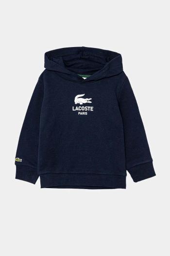 Detská bavlnená mikina Lacoste tmavomodrá farba, s potlačou, SJ3004