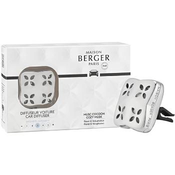 Maison Berger Paris Darčeková sada difuzér do auta Cosy Silver + náplň Cozy Musk