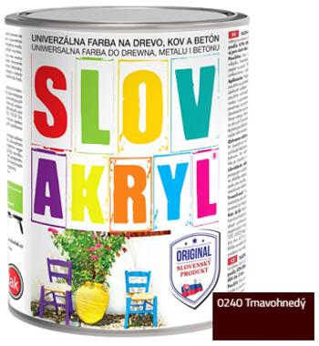 SLOVAKRYL - Univerzálna vodou riediteľná farba 0,75 kg 0240 - tmavohnedá