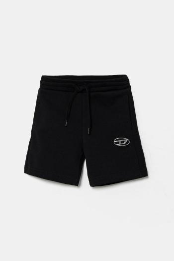Detské bavlnené šortky Diesel PMACISHORT SHORTS čierna farba, nastaviteľný pás J02239
