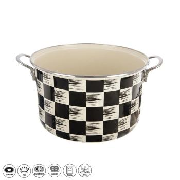 Hrniec smalt ŠACHOVNICA Lem 6,5 l 