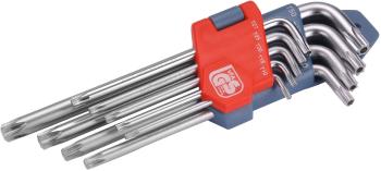 Torx készlet EXTOL PREMIUM TORX L-kulcsok, 9 db-os készlet, 10-50 mm