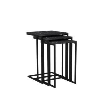 Skladací stôl Black Mermer, 3 ks