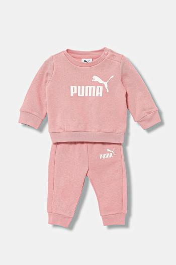 Tepláková súprava pre bábätká Puma MINICATS ESS Crew Set FL INF ružová farba, 686280