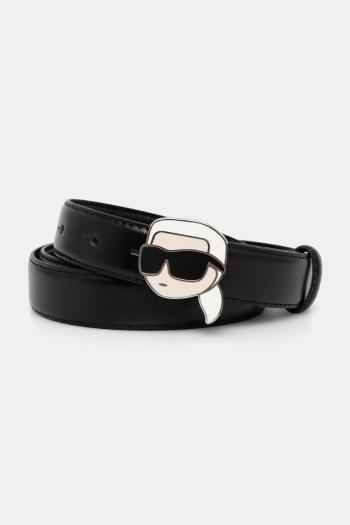 Kožený opasok Karl Lagerfeld dámsky, čierna farba, A1W33184