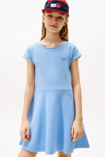 Šaty Tommy Hilfiger modrá farba, mini, áčkový strih, KG0KG08706