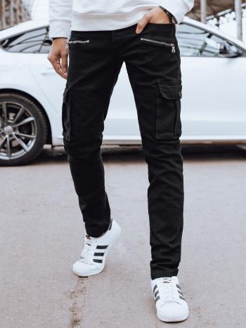 Pánske čierne cargo nohavice Dstreet UX4237