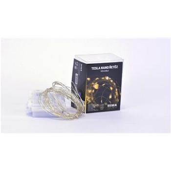 Tesla – nano reťaz 50 LED, 2 700K, 5 m + 30 cm kábel, 3× AA batéria, časovač, IP44 (VONABA5MIOWW)