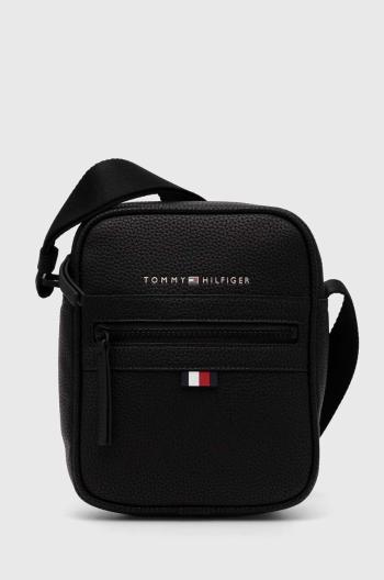 Kožená taška Tommy Hilfiger čierna farba, AM0AM09504