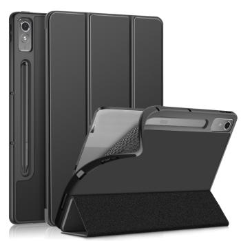 LEATHER Zaklápací kryt pre Lenovo Tab P12 čierny