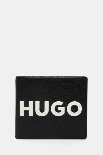 Kožená peňaženka HUGO pánska, čierna farba, 50536039