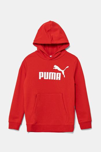 Detská mikina Puma ESS No. 1 Logo Hoodie TR červená farba, s kapucňou, s potlačou, 684909