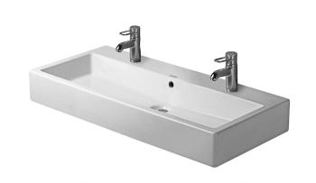 DURAVIT - Vero Dvojumývadlo, 100x47 cm, s 2 otvormi na batérie, alpská biela 0454100024