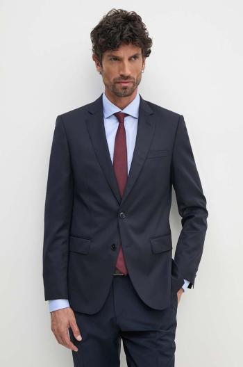 Vlnené sako BOSS tmavomodrá farba, 50469171
