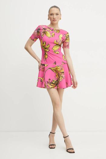 Šaty Versace Jeans Couture ružová farba, mini, áčkový strih, 78HAO908 NS636