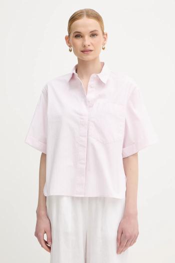 Košeľa United Colors of Benetton ružová farba, regular, s klasickým golierom, 5SZRDQ0C0