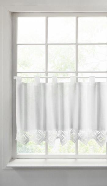ArtFir Krátka záclona ISAAC PU | biela 150 x 60 cm