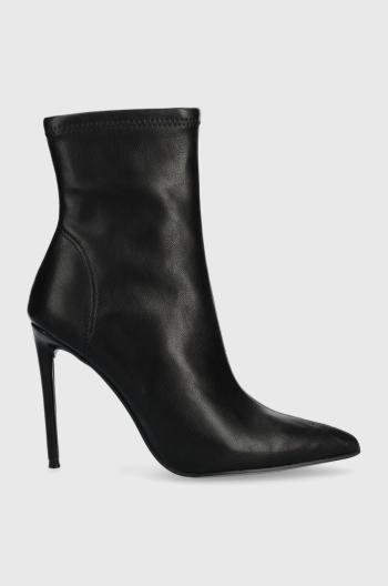 Členkové topánky Steve Madden Vanya dámske, čierna farba, na vysokom podpätku,
