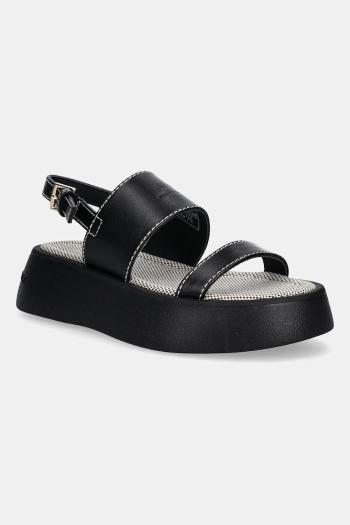 Sandále Armani Exchange čierna farba, na platforme, XDP054 XV921 00002