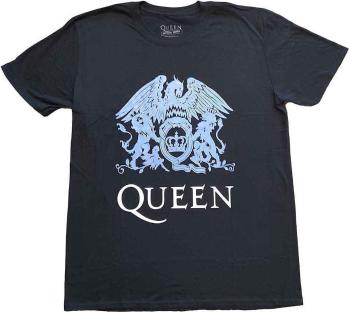 Queen Tričko Blue Crest Unisex Black M