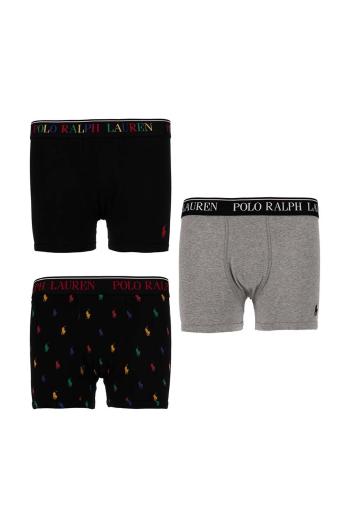 Detské boxerky Polo Ralph Lauren 3-pak čierna farba