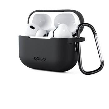 Epico silikónové puzdro pre Airpods Pro 2 s karabínou – čierne (9911101300032)