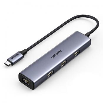 Ugreen CM473 HUB adaptér USB-C / 4x USB 3.2, strieborný (CM473 20841)