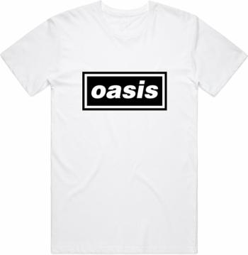 Oasis Tričko Decca Logo Unisex White 2XL