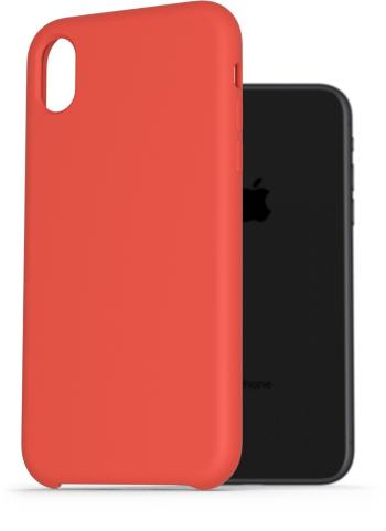 Telefon tok AlzaGuard Premium Liquid Silicone Case iPhone Xr piros tok