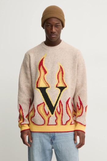 Sveter Volcom x FERGUS PURCELL pánsky, béžová farba, A0732400