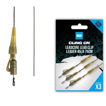 Nash Montáž Ready Tied Leadcore Lead Clip Leader 45lb 75cm 3ks,Nash Montáž Ready Tied Leadcore Lead Clip Leader 45lb 75cm 3ks