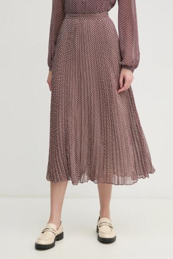 Sukňa Tommy Hilfiger bordová farba, midi, áčkový strih, WW0WW43883