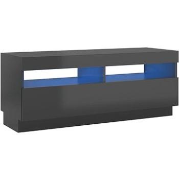 SHUMEE s LED osvetlením sivý s vysokým leskom 100 × 35 × 40 cm (804462)