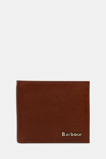 Kožená peňaženka Barbour Lunan Leather Billfold Wallet hnedá farba, MLG0070