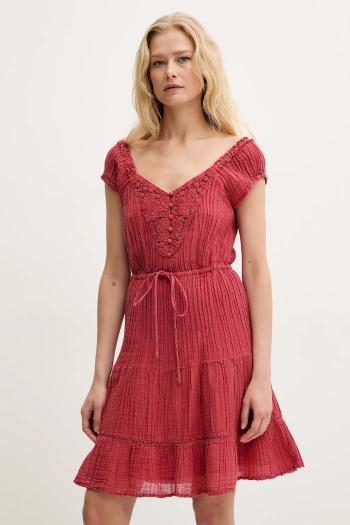 Šaty Guess GAUZE červená farba, mini, áčkový strih, W5GK0A WE340