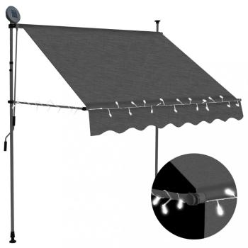 Ručne zaťahovacia markíza s LED svetlom 100x120 cm Dekorhome