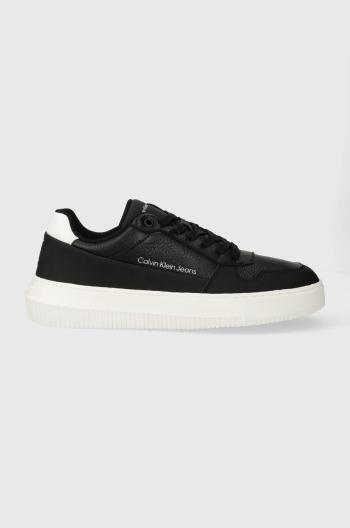 Tenisky Calvin Klein Jeans CHUNKY CUPSOLE LOW LTH IN SAT čierna farba, YM0YM00873
