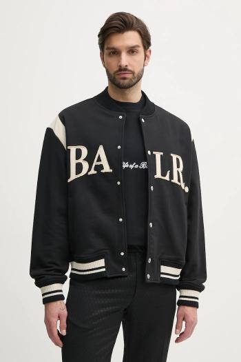 Bavlnená bunda typu bomber BALR. čierna farba, prechodná, oversize, B1381.1021